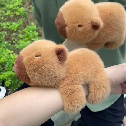 Huggable Capybara Plush Slap Band - Fun Animal Bracelet