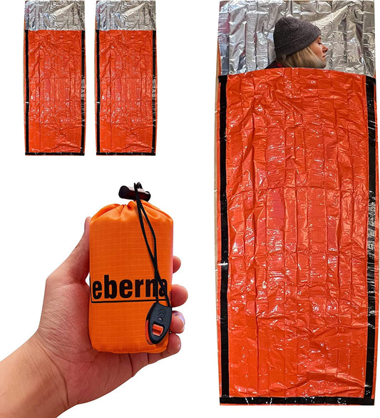 Emergency Sleeping Bag 2-Pack | Portable, Thermal Bivy Sack & Survival Gear | Perfect for Camping & Emergencies