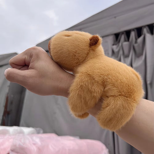 Huggable Capybara Plush Slap Band - Fun Animal Bracelet