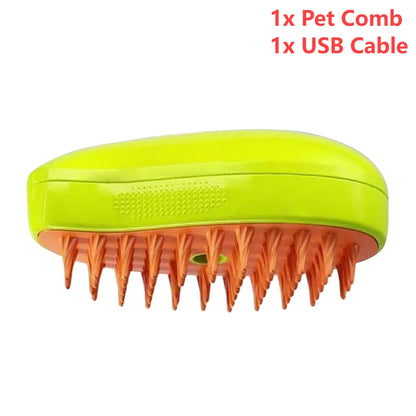 Ultimate 3-in-1 Pet Grooming Brush: Steam, Clean, and Massage for Cats & Dogs