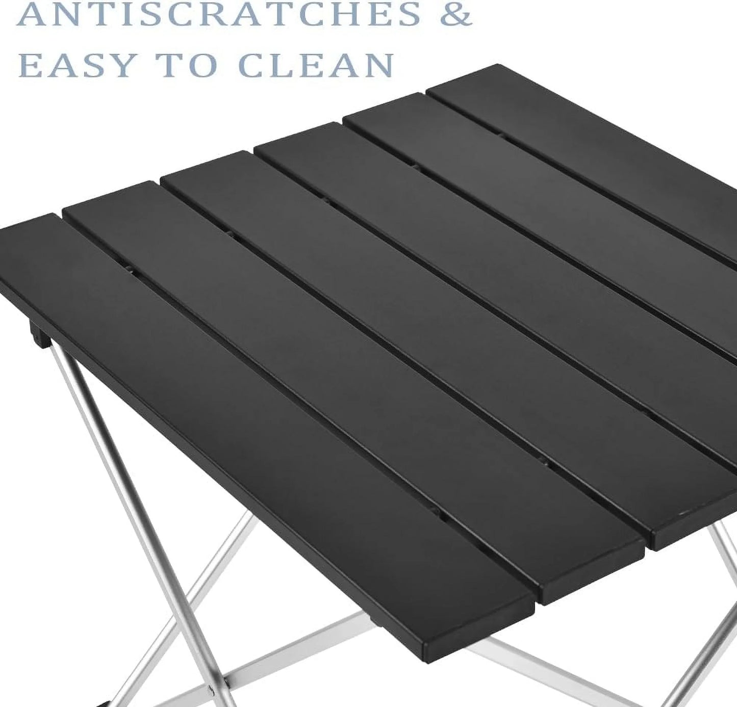 Ultralight Aluminum Folding Camping Table - Portable with Carry Bag | Ideal for Outdoor Cooking, Picnics, Camping, Boating, Travel (Small, Black)