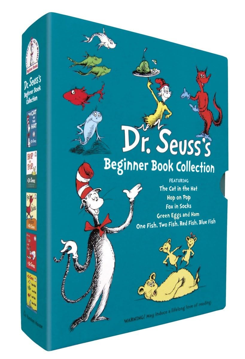 Dr. Seuss Beginner Book Boxed Set - Includes The Cat in the Hat, One Fish Two Fish Red Fish Blue Fish, Green Eggs and Ham, Hop on Pop, Fox in Socks