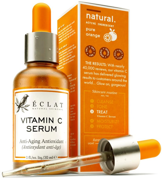 Vitamin C Brightening & Anti-Aging Facial Serum | Dark Spot Remover with Hyaluronic Acid, Ferulic Acid & Vitamin E | Pure Vitamin C Skin Care | 30ml