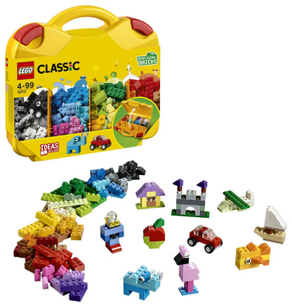 Classic Creative Suitcase 10713 - Storage Organizer with Colorful Building Bricks, Fun Learning Toy for Kids