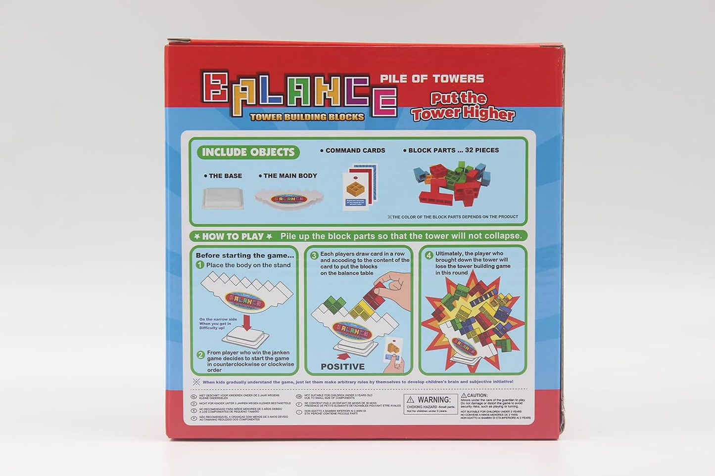 Tetra Balance Tower Stacking Game - 32 Pcs Team Building Blocks for Kids & Adults | Fun STEM Toy for 2 Players, Family, Parties & Travel