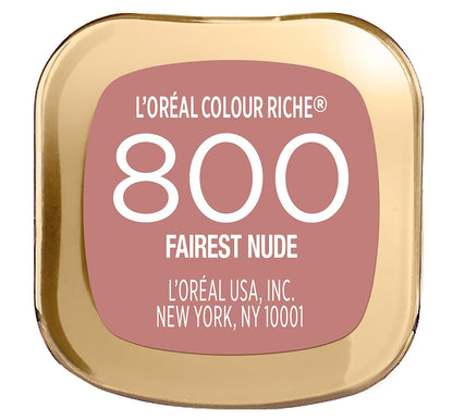 L’Oréal Paris Colour Riche Original Creamy, Hydrating Satin Lipstick with Argan Oil and Vitamin E, Fairest Nude, 1 Count