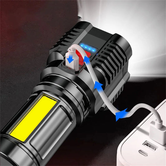 10000 LM Tactical LED Flashlight - Powerful Handheld Searchlight