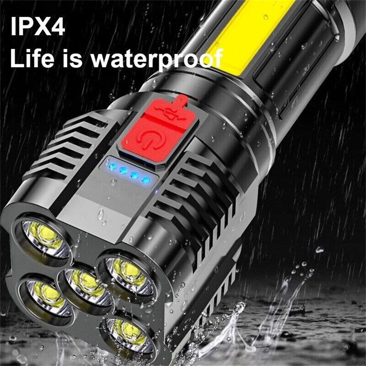 10000 LM Tactical LED Flashlight - Powerful Handheld Searchlight