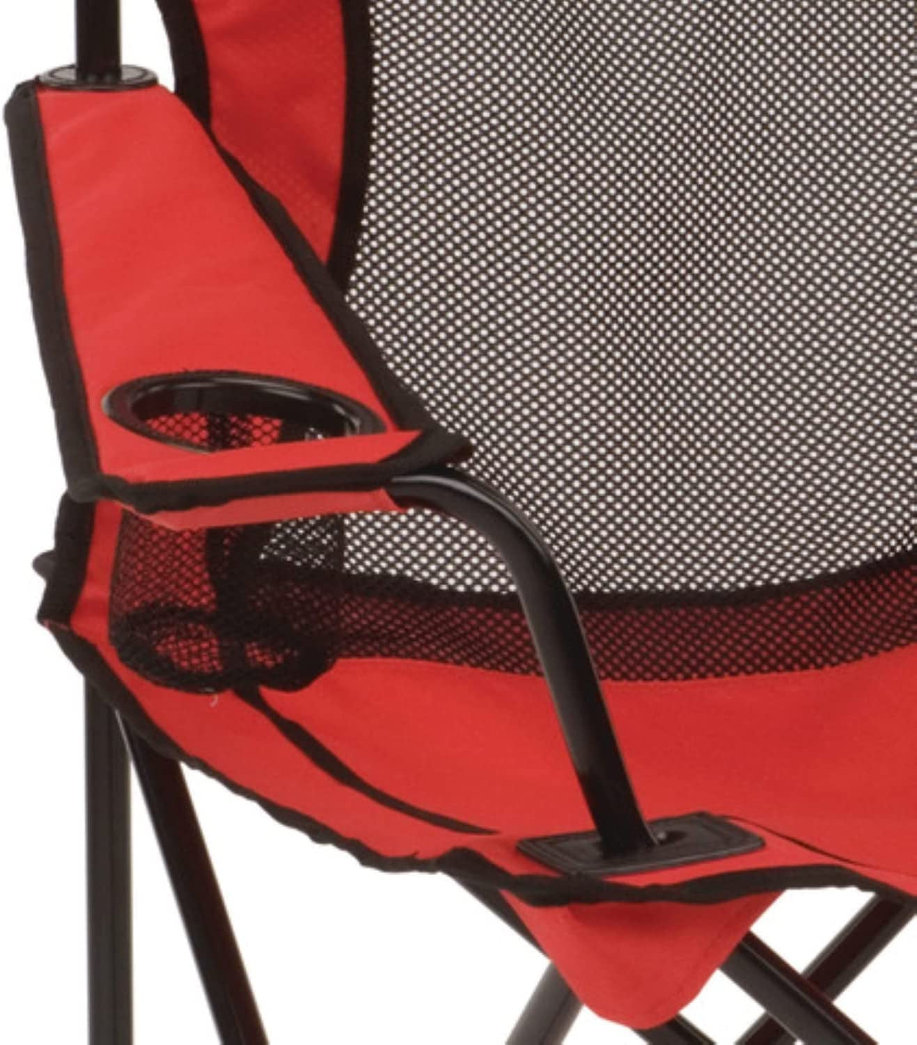 Broadband Mesh Quad Camping Chair - Cooling Mesh Back, Cup Holder, Adjustable Arm Heights, Carry Bag | Supports up to 250 lbs