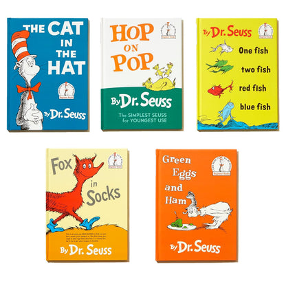 Dr. Seuss Beginner Book Boxed Set - Includes The Cat in the Hat, One Fish Two Fish Red Fish Blue Fish, Green Eggs and Ham, Hop on Pop, Fox in Socks