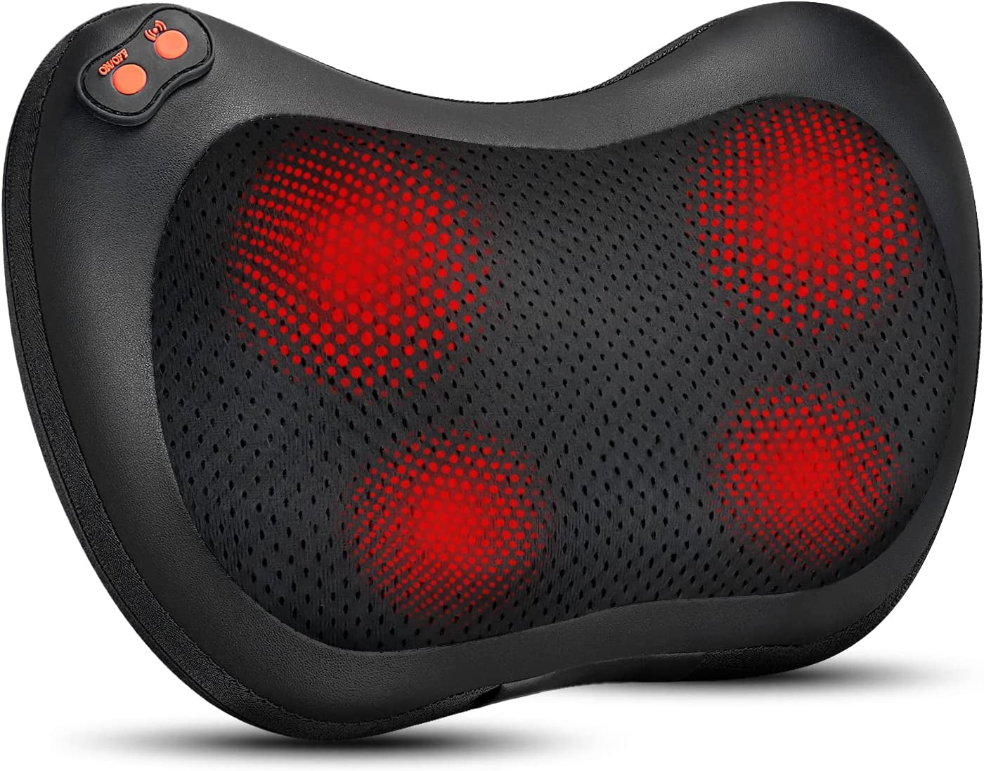 4D Shiatsu Neck & Back Massager with Heat | Deep Tissue Kneading, Electric Shoulder & Leg Massager | Perfect Massage Pillow for Men, Women, Moms & Dads