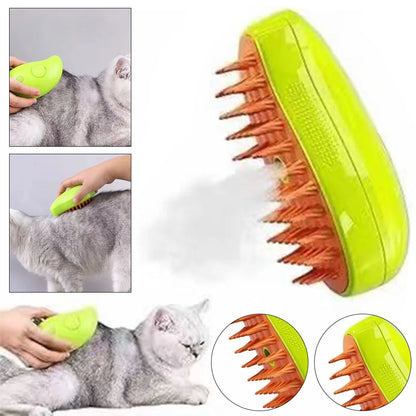 Ultimate 3-in-1 Pet Grooming Brush: Steam, Clean, and Massage for Cats & Dogs