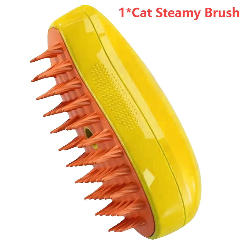 Ultimate 3-in-1 Pet Grooming Brush: Steam, Clean, and Massage for Cats & Dogs