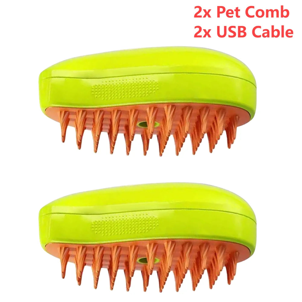 Ultimate 3-in-1 Pet Grooming Brush: Steam, Clean, and Massage for Cats & Dogs