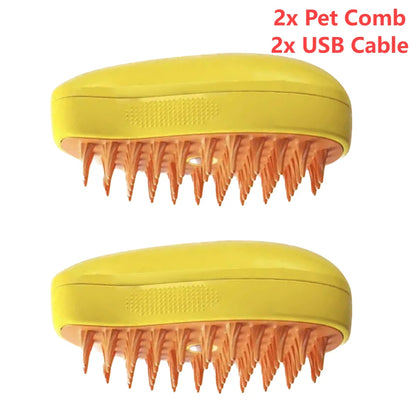 Ultimate 3-in-1 Pet Grooming Brush: Steam, Clean, and Massage for Cats & Dogs