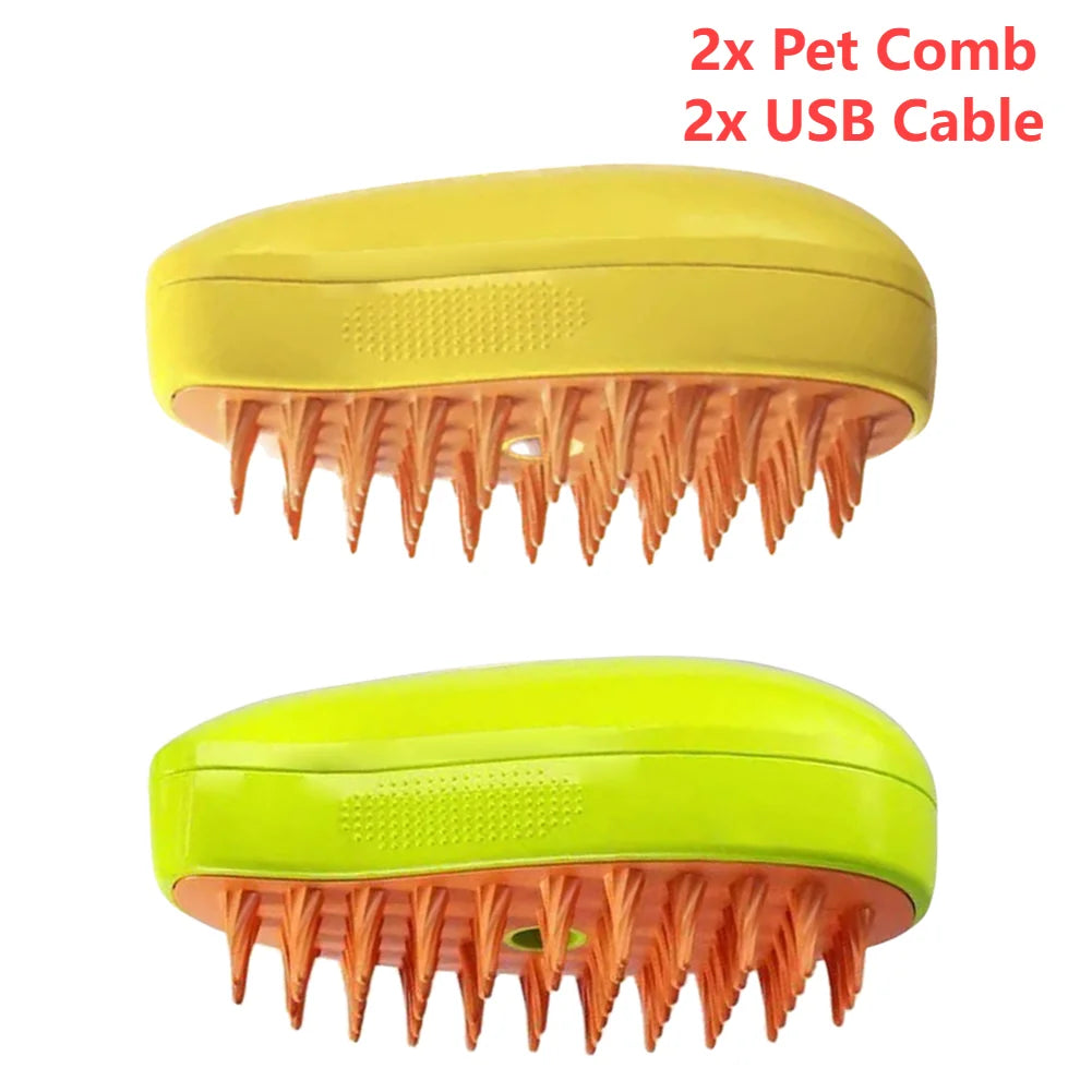 Ultimate 3-in-1 Pet Grooming Brush: Steam, Clean, and Massage for Cats & Dogs