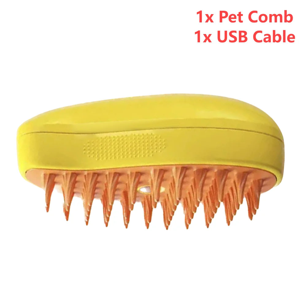 Ultimate 3-in-1 Pet Grooming Brush: Steam, Clean, and Massage for Cats & Dogs