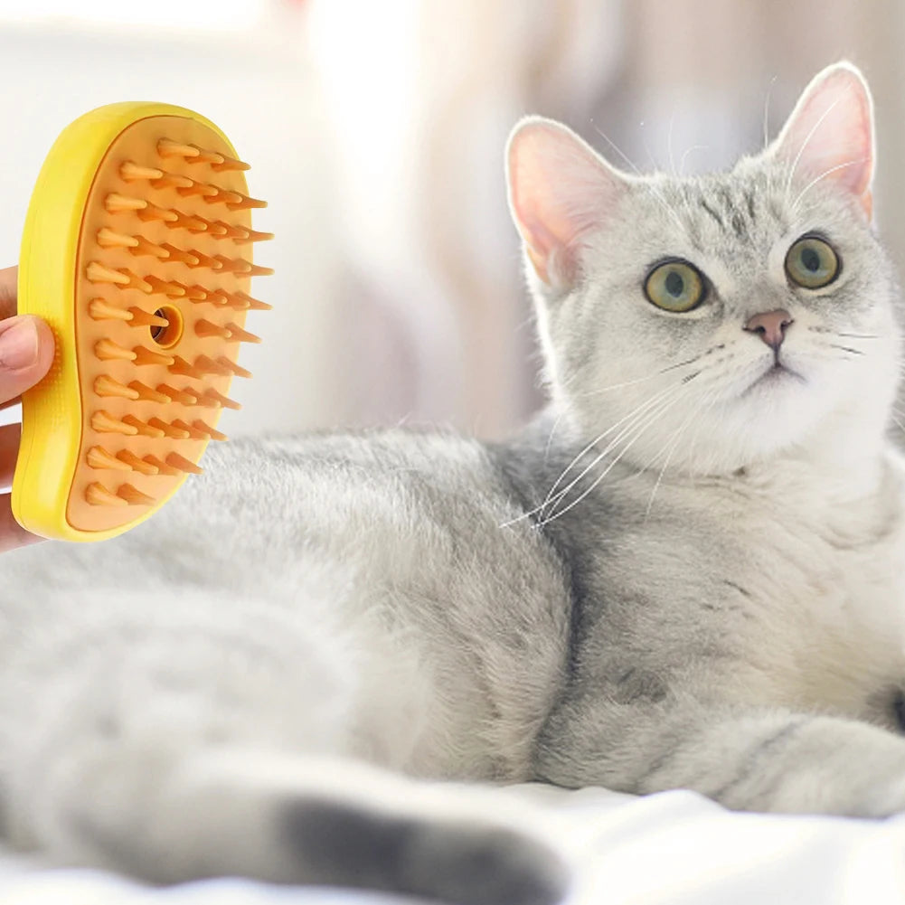 Ultimate 3-in-1 Pet Grooming Brush: Steam, Clean, and Massage for Cats & Dogs