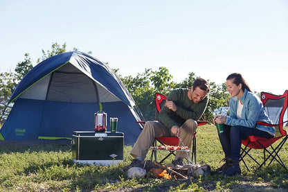 Broadband Mesh Quad Camping Chair - Cooling Mesh Back, Cup Holder, Adjustable Arm Heights, Carry Bag | Supports up to 250 lbs