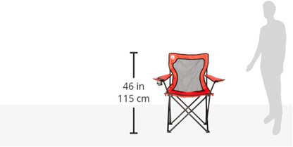 Broadband Mesh Quad Camping Chair - Cooling Mesh Back, Cup Holder, Adjustable Arm Heights, Carry Bag | Supports up to 250 lbs