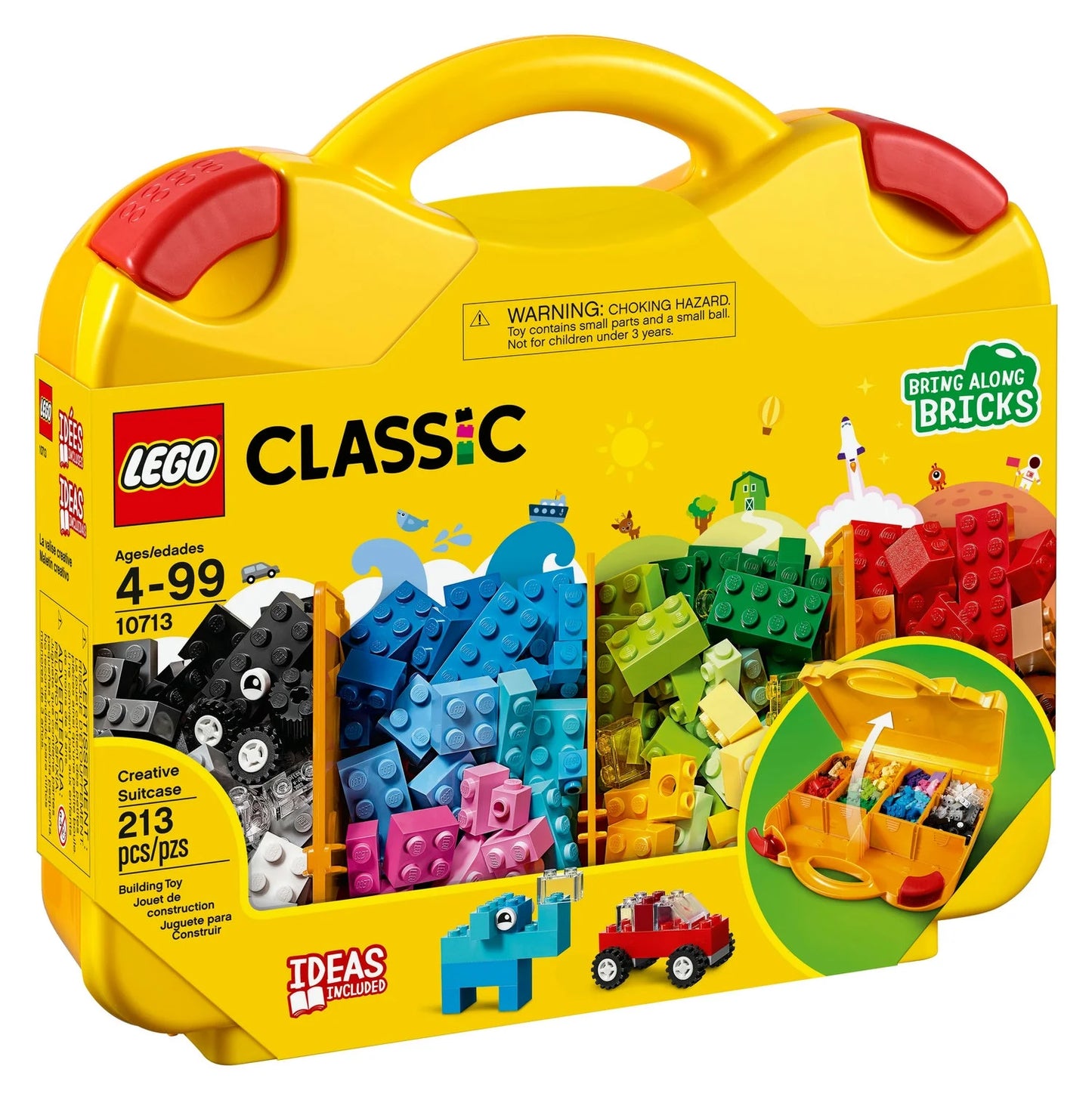 Classic Creative Suitcase 10713 - Storage Organizer with Colorful Building Bricks, Fun Learning Toy for Kids