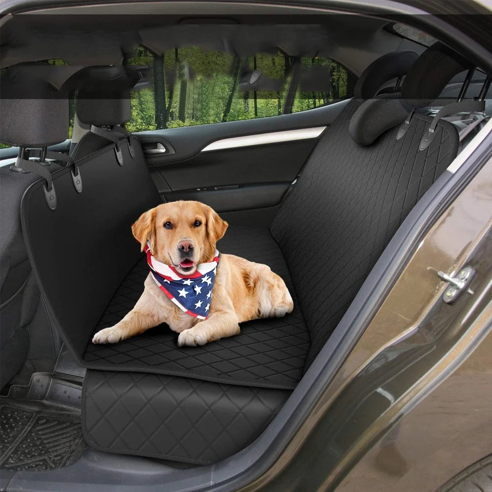 Waterproof & Scratchproof Dog Back Seat Cover - Non-Slip Hammock for Cars & SUVs | Ultimate Backseat Protection from Dirt & Pet Fur