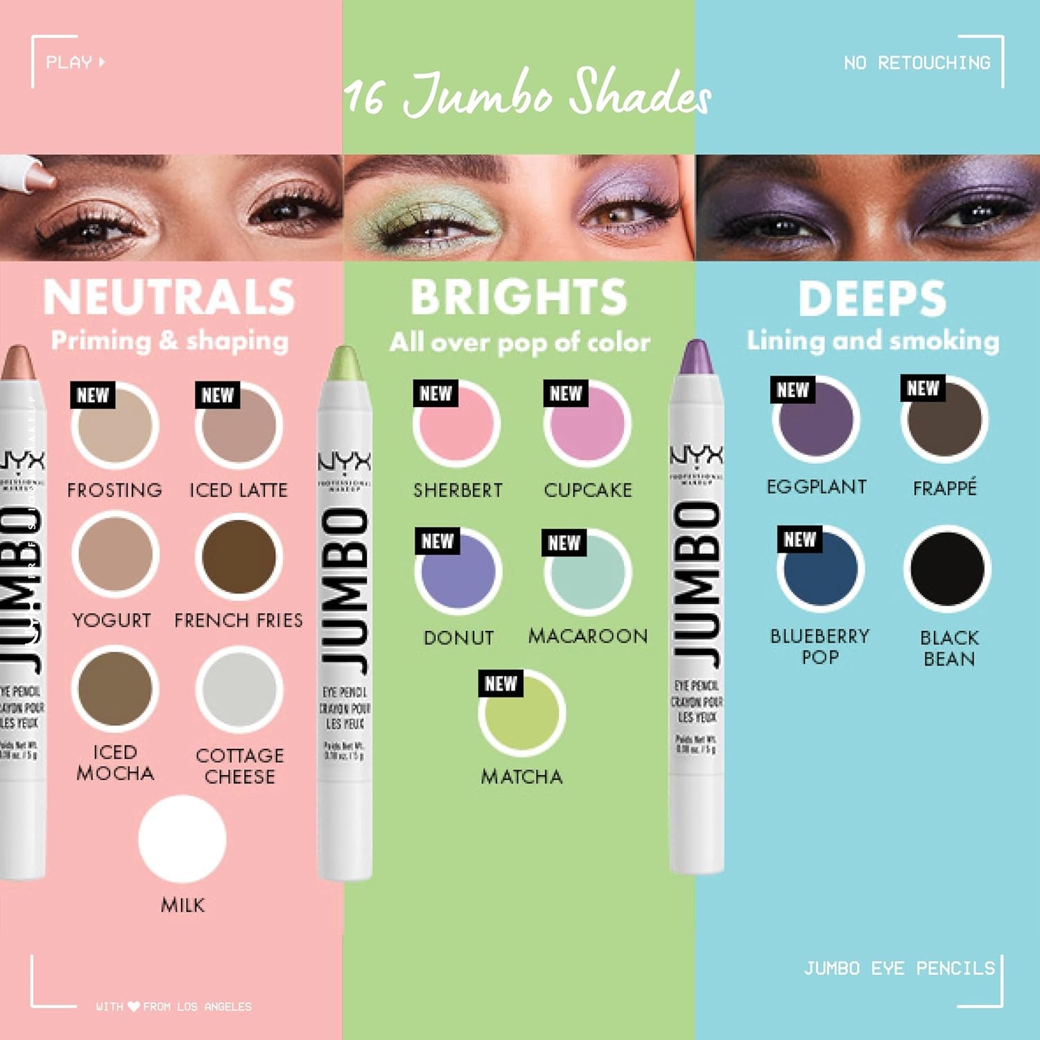 All-in-One Jumbo White Eye Pencil - Blendable Eyeshadow & Eyeliner Stick