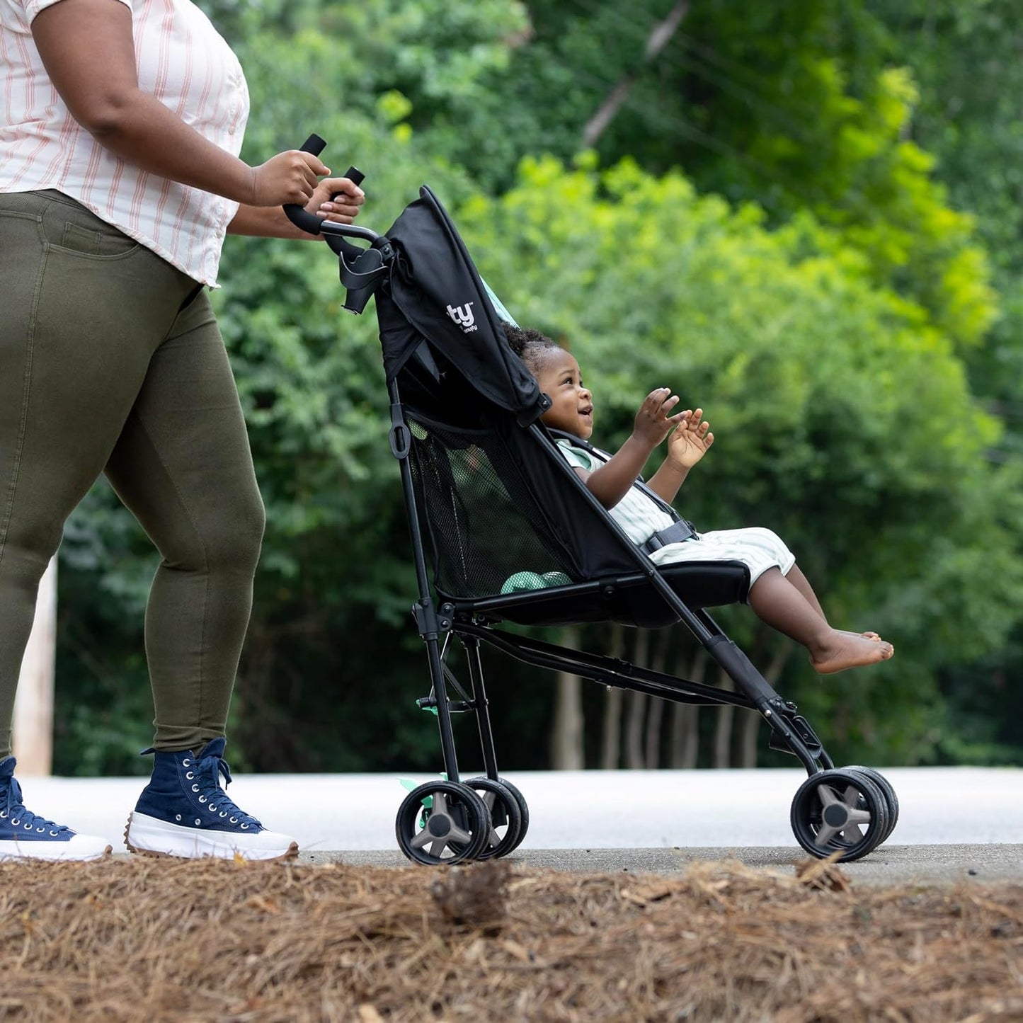 Smooth Stroll Lightweight Convenience Stroller | Aluminum Frame, 2-Position Recline, Large Seat Area & Extra-Large Storage - Travel Friendly