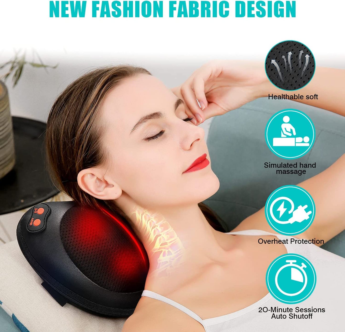 4D Shiatsu Neck & Back Massager with Heat | Deep Tissue Kneading, Electric Shoulder & Leg Massager | Perfect Massage Pillow for Men, Women, Moms & Dads