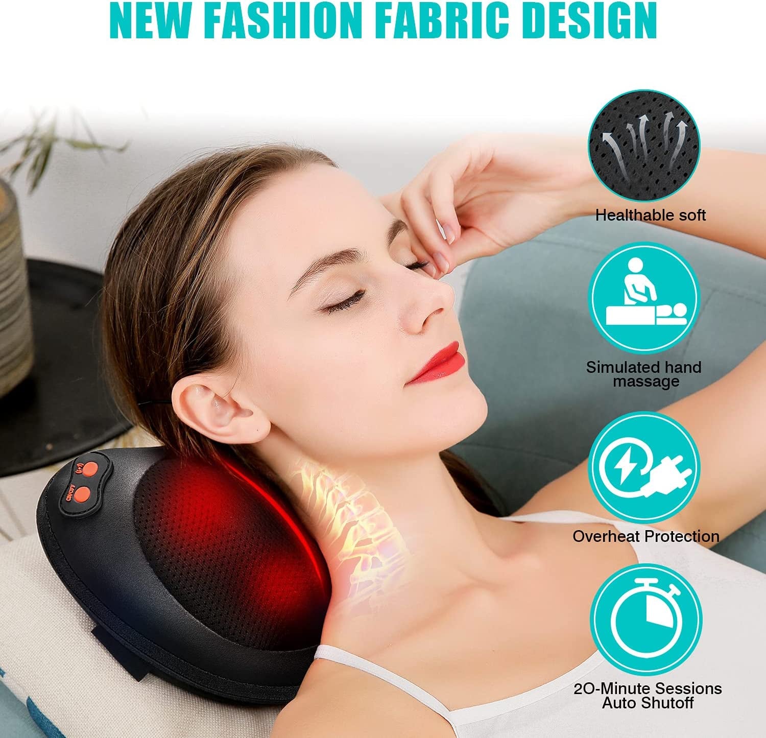 4D Shiatsu Neck & Back Massager with Heat | Deep Tissue Kneading, Electric Shoulder & Leg Massager | Perfect Massage Pillow for Men, Women, Moms & Dads