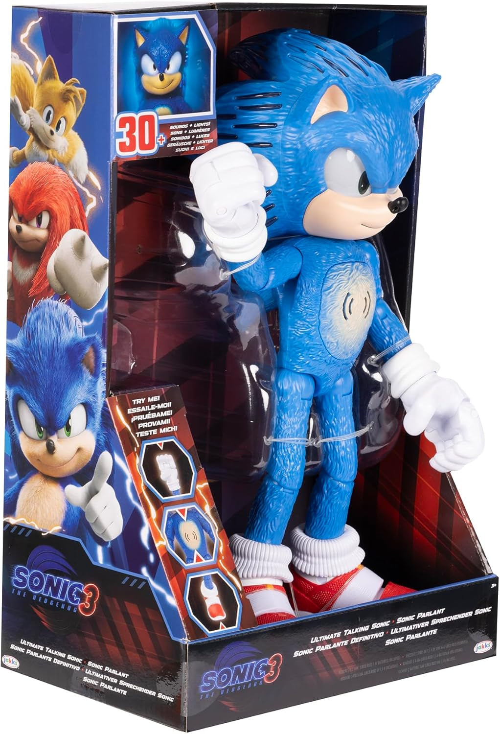 Ultimate Talking Sonic 12-Inch Figure - 30+ Iconic Phrases & Sounds, Light-Up Eyes and Quills