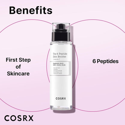 6X Peptide Collagen Booster Serum: Niacinamide & Hyaluronic Acid Essence for Skin Renewal, All Skin Types, Paraben-Free, 150ml